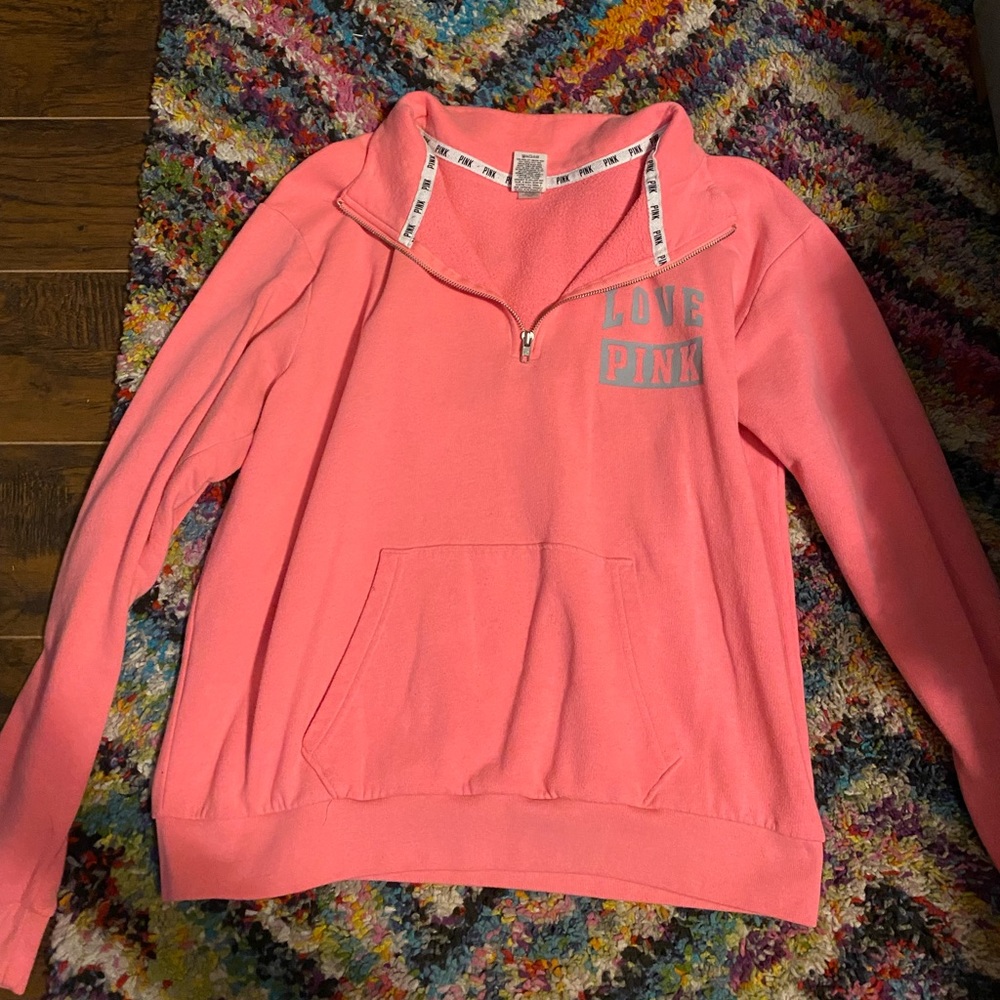 Pink sweat shirt size large ! Well worn but still has lots of life left!